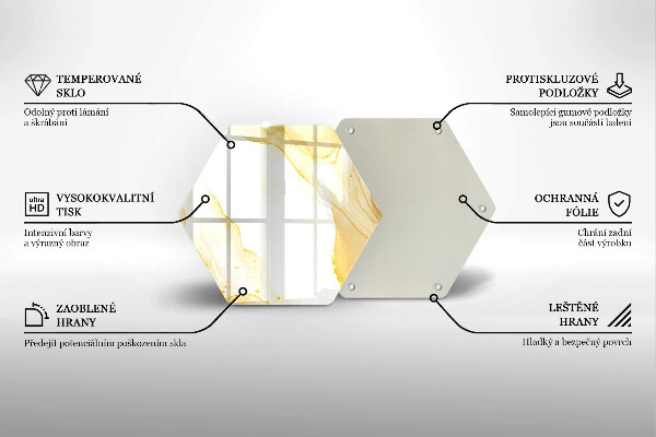 Tagliere in vetro Astrazione dorata
