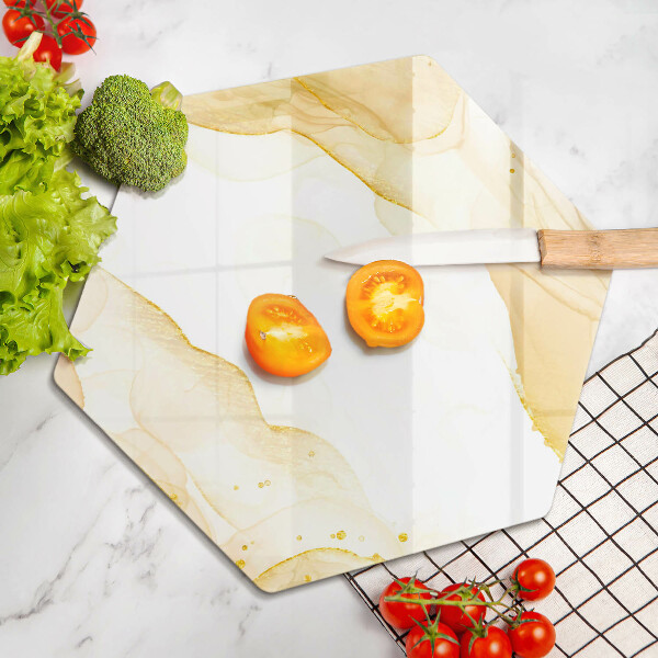 Tagliere in vetro Astrazione dorata