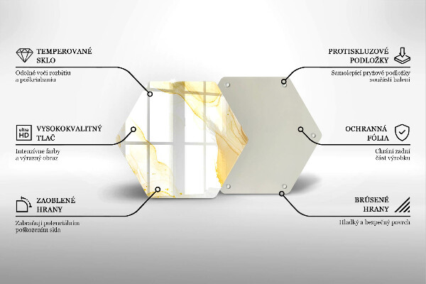Tagliere in vetro Astrazione dorata