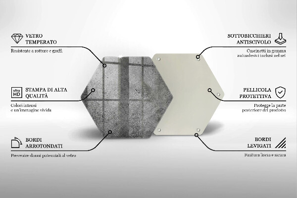 Tagliere in vetro Struttura in pietra concreta