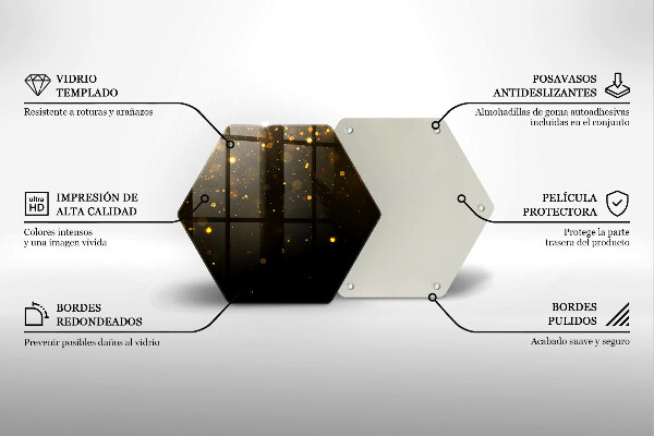 Tagliere in vetro temperato Scintillio d'oro