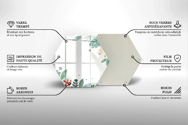 Tagliere in vetro Foglie ad acquerello