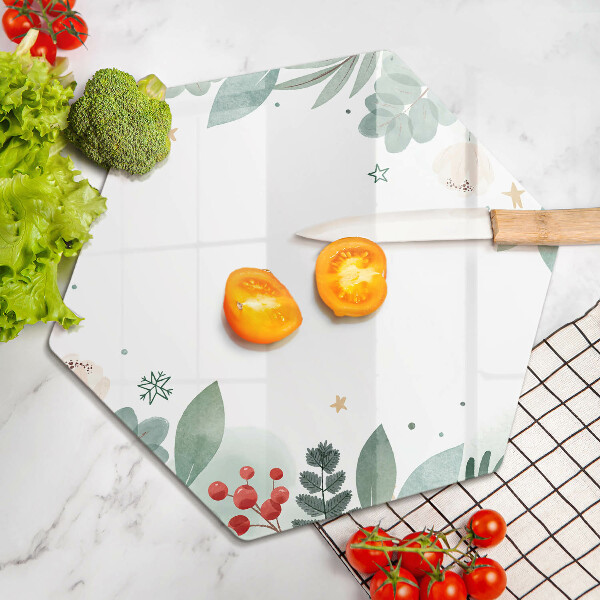 Tagliere in vetro Foglie ad acquerello