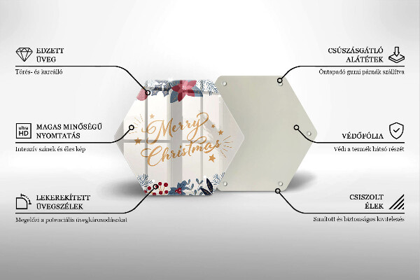 Tagliere in vetro temperato Iscrizione di Merry Christmas