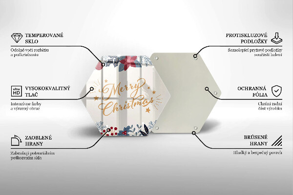 Tagliere in vetro temperato Iscrizione di Merry Christmas