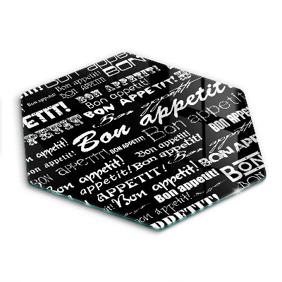 Tagliere in vetro Sottotitoli cucina Bon appetit