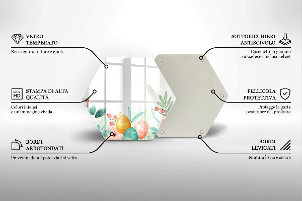 Tagliere in vetro uova di Pasqua