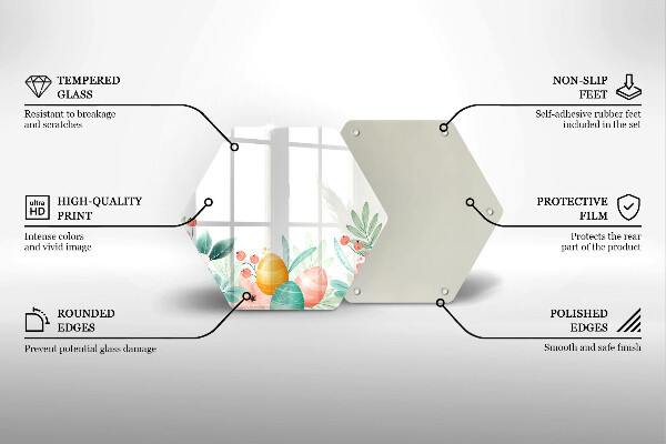 Tagliere in vetro uova di Pasqua