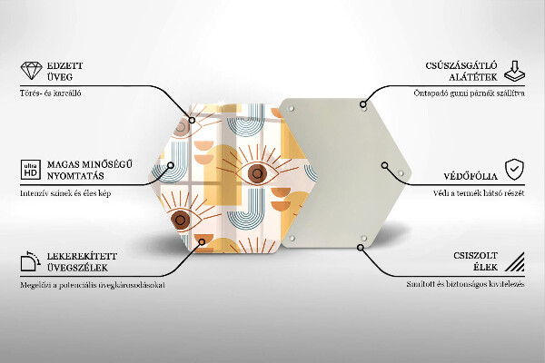 Tagliere in vetro Modello occhi boho