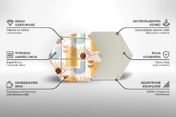 Tagliere in vetro Modello occhi boho