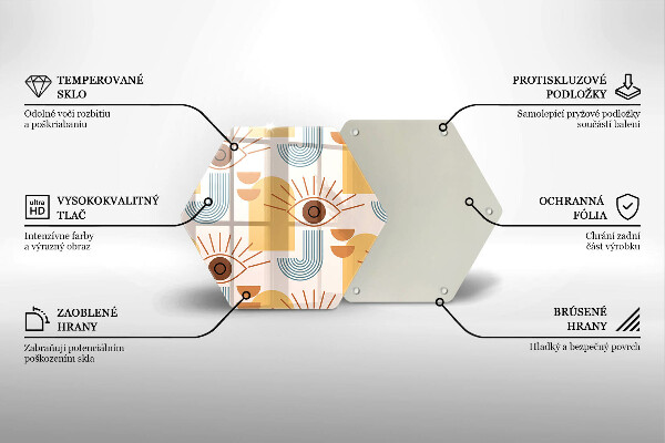 Tagliere in vetro Modello occhi boho