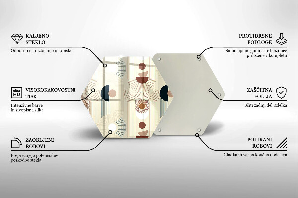 Tagliere in vetro Forme geometriche boho