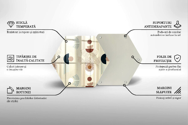 Tagliere in vetro Forme geometriche boho