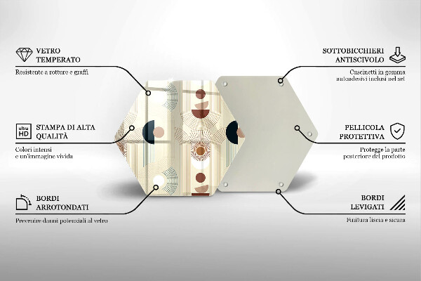 Tagliere in vetro Forme geometriche boho