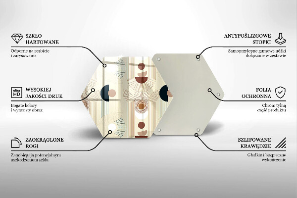 Tagliere in vetro Forme geometriche boho