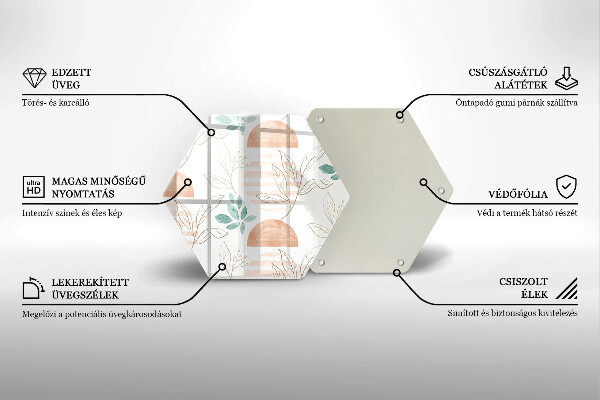 Tagliere in vetro Modello di foglie Boho