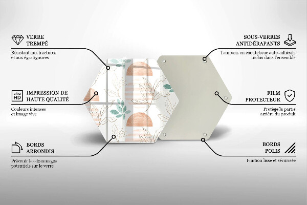 Tagliere in vetro Modello di foglie Boho