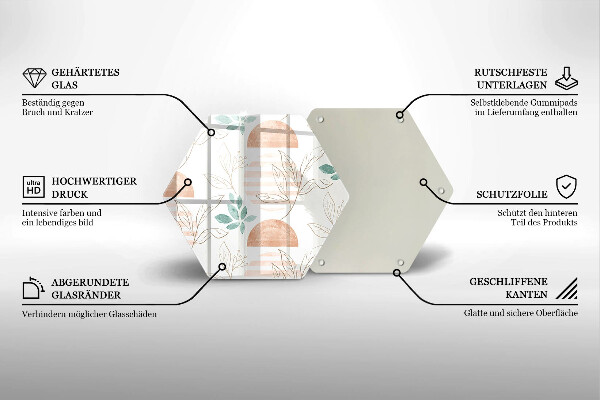 Tagliere in vetro Modello di foglie Boho