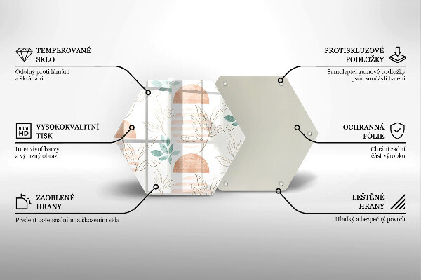 Tagliere in vetro Modello di foglie Boho