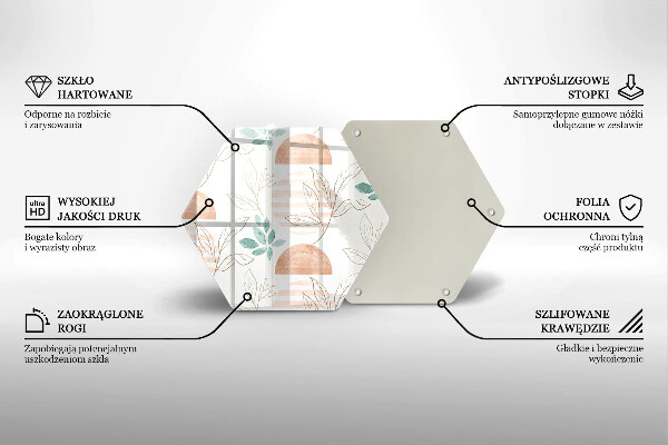 Tagliere in vetro Modello di foglie Boho