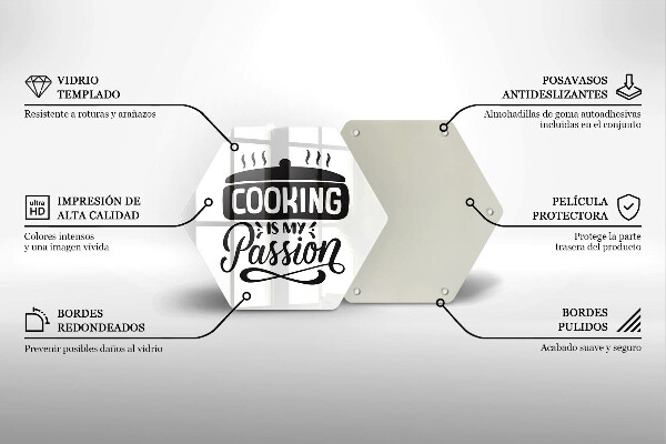 Tagliere in vetro Cucinare è la mia passione