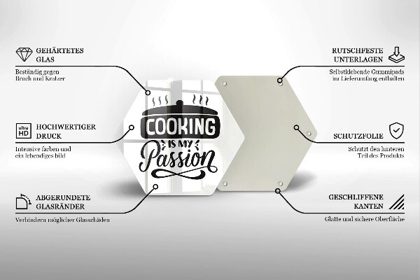 Tagliere in vetro Cucinare è la mia passione