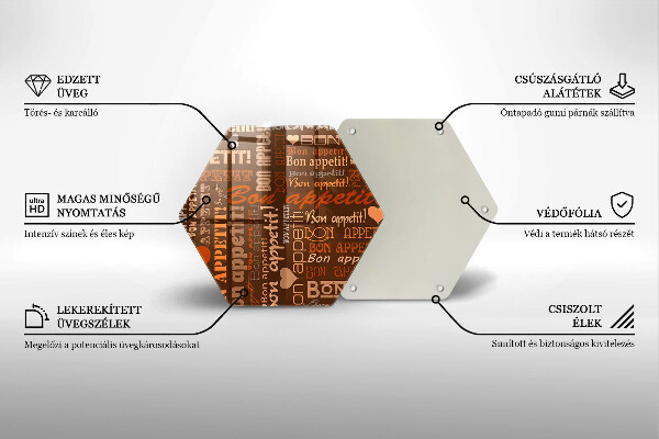 Tagliere in vetro Sottotitoli Bon appetit