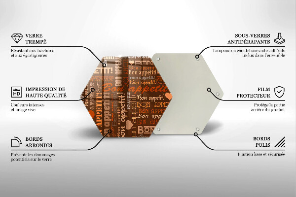 Tagliere in vetro Sottotitoli Bon appetit