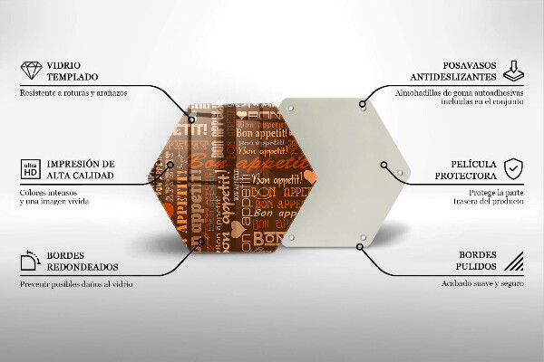 Tagliere in vetro Sottotitoli Bon appetit