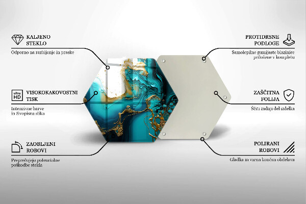 Tagliere in vetro temperato Astrazione turchese