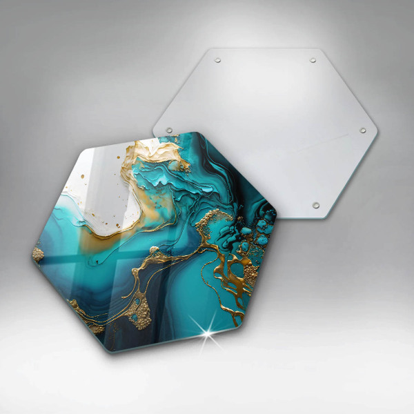 Tagliere in vetro temperato Astrazione turchese