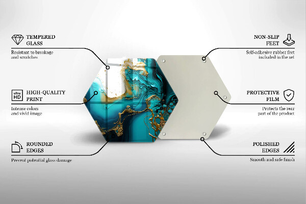 Tagliere in vetro temperato Astrazione turchese