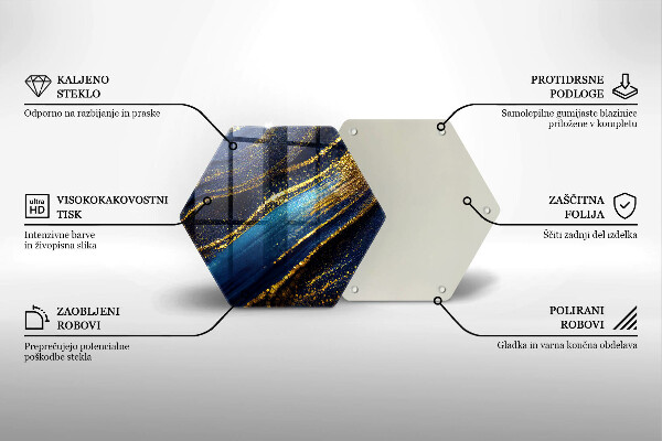 Tagliere in vetro temperato Astrazione blu navy