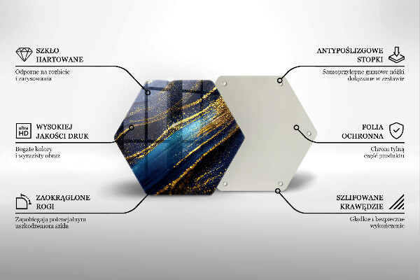 Tagliere in vetro temperato Astrazione blu navy