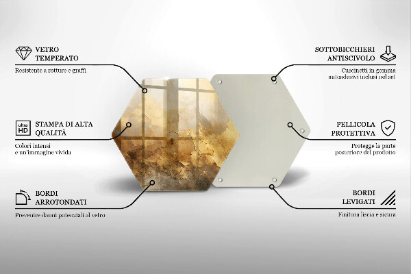 Tagliere in vetro temperato Trama ricca