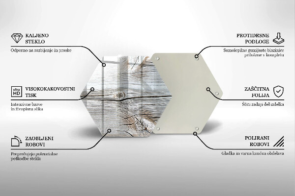 Tagliere in vetro temperato Struttura in legno chiaro