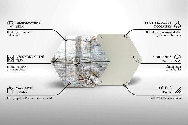 Tagliere in vetro temperato Struttura in legno chiaro