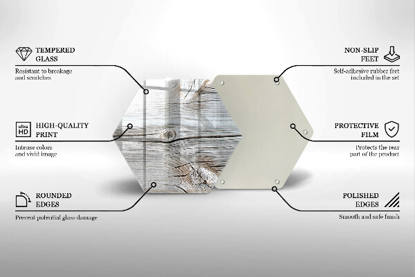 Tagliere in vetro temperato Struttura in legno chiaro
