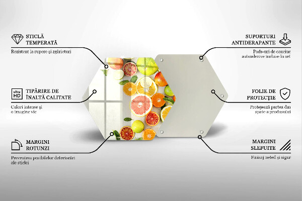 Tagliere in vetro temperato Agrumi