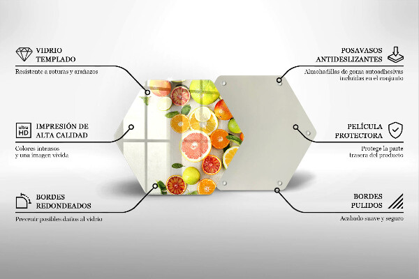 Tagliere in vetro temperato Agrumi