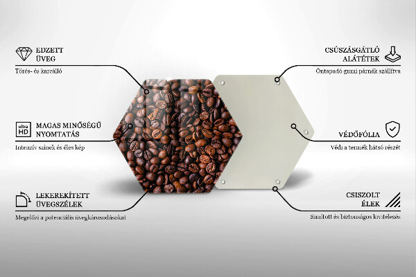 Tagliere in vetro temperato Chicchi di caffè