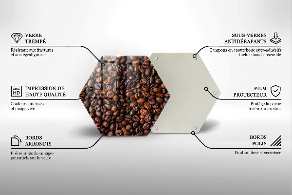 Tagliere in vetro temperato Chicchi di caffè