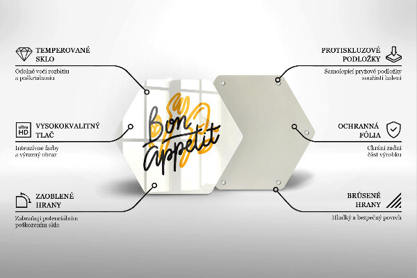 Tagliere in vetro temperato Iscrizione Bon Appetit