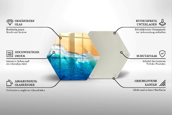 Tagliere in vetro temperato Spiaggia e mare