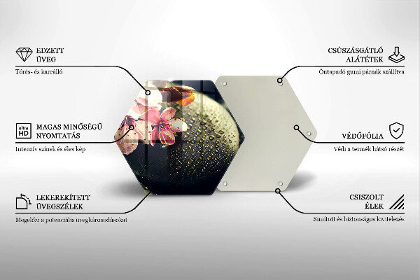 Tagliere in vetro temperato Fiori pietre zen