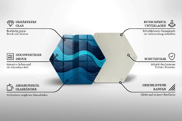 Tagliere in vetro temperato Onde astratte
