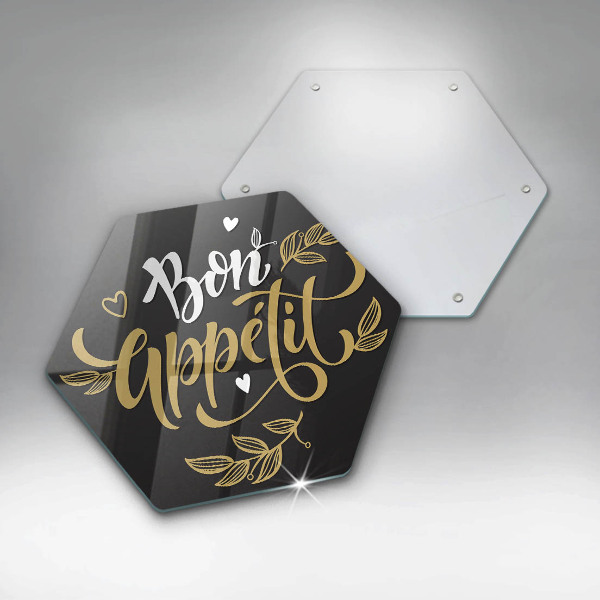 Tagliere in vetro temperato Iscrizione Bon Appetit
