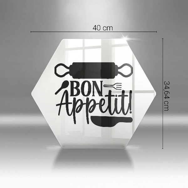 Tagliere in vetro temperato Iscrizione Bon Appetit