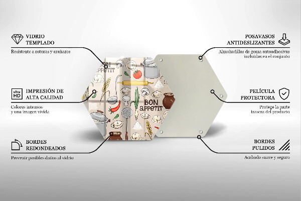 Tagliere in vetro temperato Illustrazione della cucina