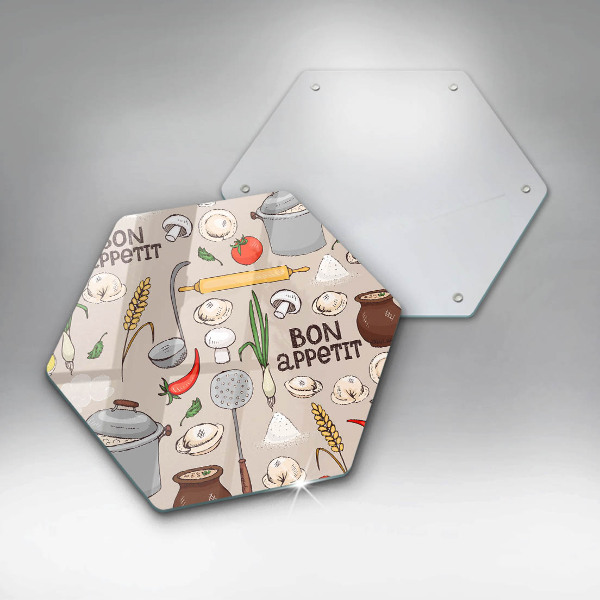 Tagliere in vetro temperato Illustrazione della cucina